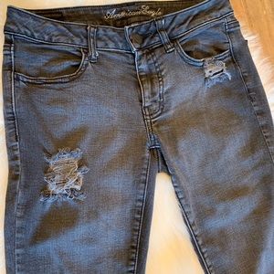 Gray super skinny denim